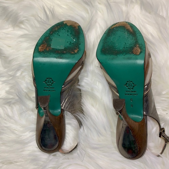 Nanette Lepore Salsa Swirl Heels Pewter Nude Size 6 - Picture 13 of 14